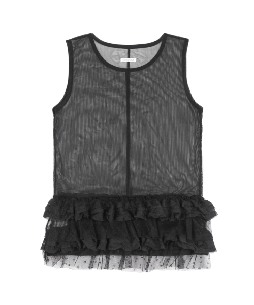 DOT LAYERED DRESS (BLACK)_F24ZD880
