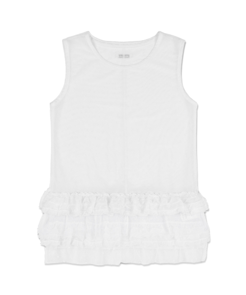 DOT LAYERED DRESS (WHITE)_F24ZD880