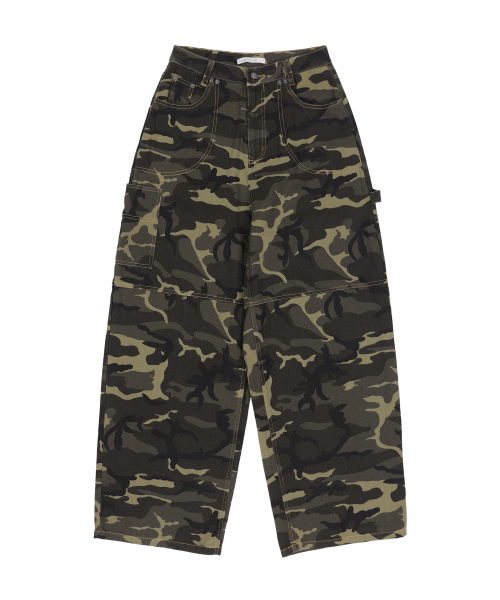 CARPENTER LETTERING DENIM PANTS (KHAKI CAMO)_F24ZD884