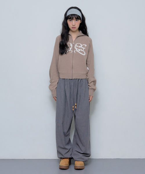 REGLAN SYMBOL KNIT ZIP-UP (MOCHA)_F24ZA962