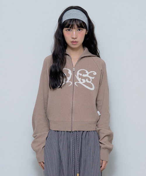 REGLAN SYMBOL KNIT ZIP-UP (MOCHA)_F24ZA962