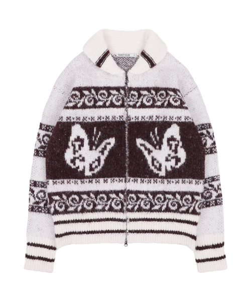 PEPE COWICHAN KNIT ZIP-UP (IVORY)_F24ZA960