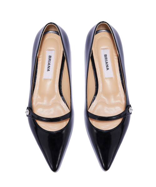Pearl Stiletto Flat [Black]