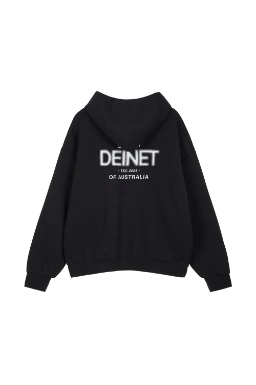 LOST IN SYDNEY ZIP-UP HOODIE IN BLACK