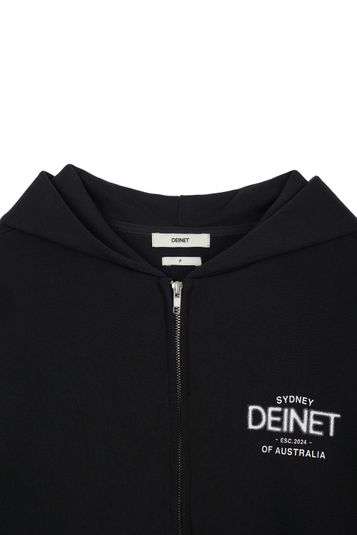 LOST IN SYDNEY ZIP-UP HOODIE IN BLACK
