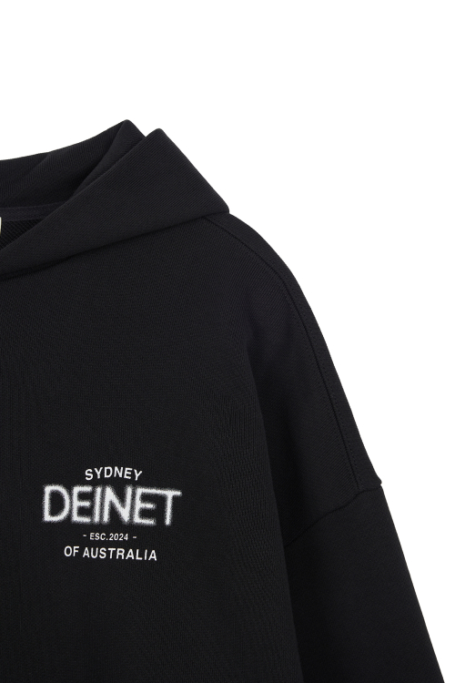 LOST IN SYDNEY ZIP-UP HOODIE IN BLACK