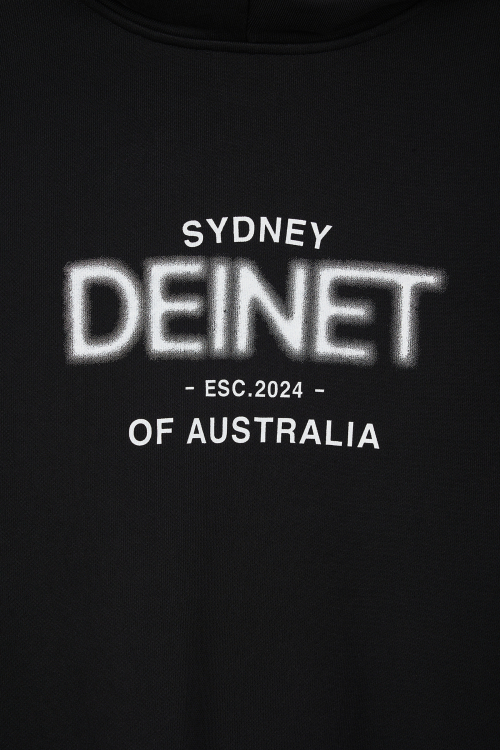 LOST IN SYDNEY ZIP-UP HOODIE IN BLACK