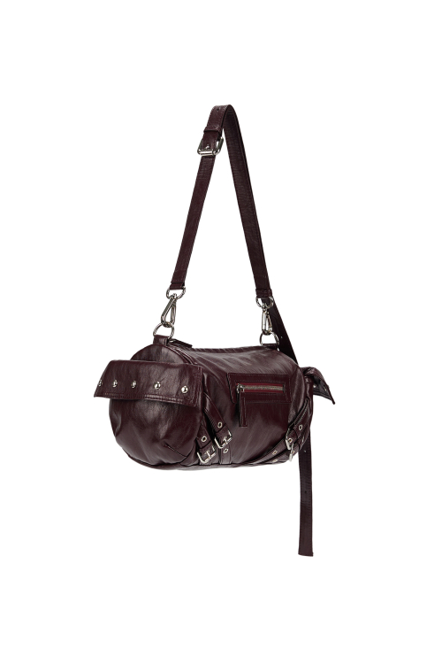 STUD POCKET BAG IN BURGUNDY
