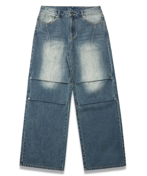 Back Snap Denim Parachute Pants