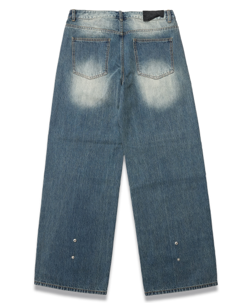 Back Snap Denim Parachute Pants