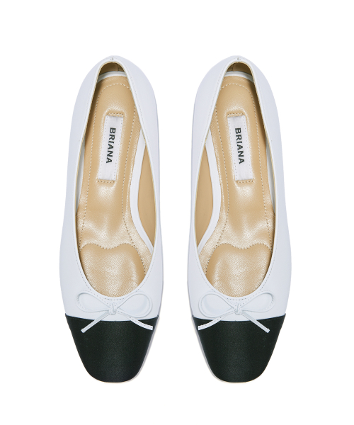 Two-tone Combi Flat Shoes [White]