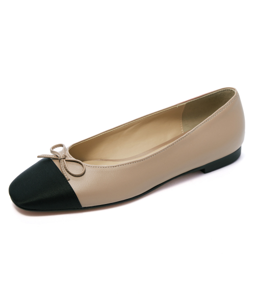 Two-tone Combi Flat Shoes [Skin Beige]