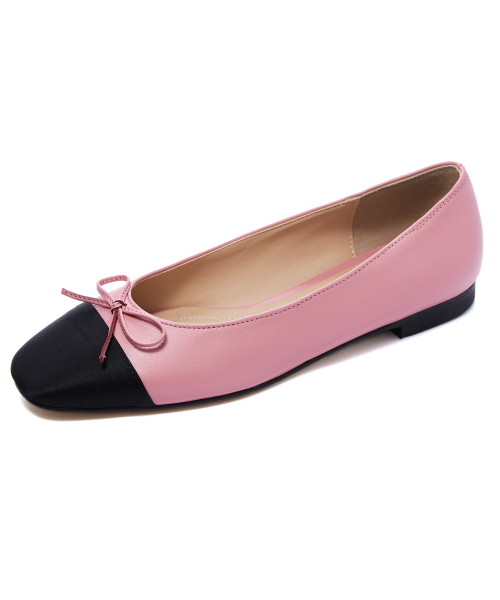 Two-tone Combi Flat Shoes [Love Pink]