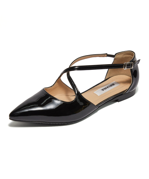 Audrey X-Stiletto Flat_Black Patent