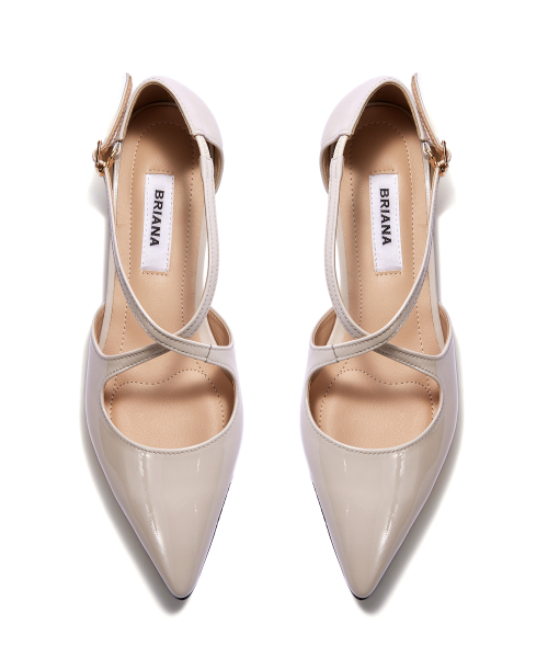Audrey X-Stiletto Flat [Cream Patent]