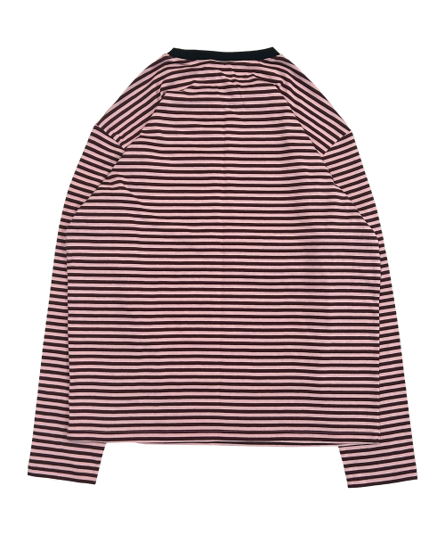TCM mini logo stripe long sleeve (pink/red)