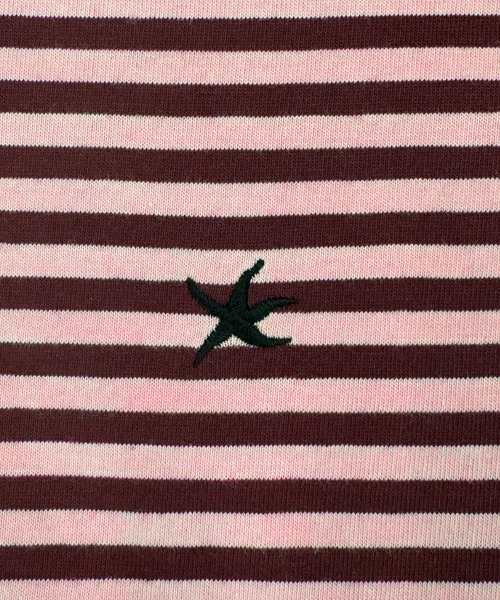 TCM mini logo stripe long sleeve (pink/red)
