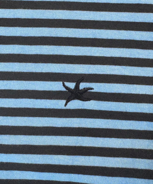 TCM mini logo stripe long sleeve (sky blue/charcoal)