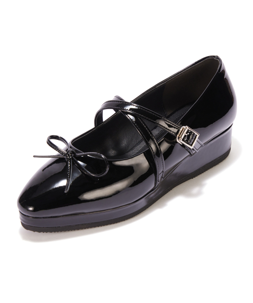 Ribbon Maryjane Shoes [Black Patent]