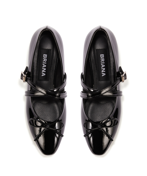 Ribbon Maryjane Shoes [Black Patent]