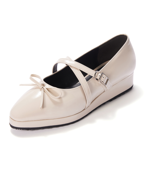 Ribbon Maryjane Shoes [Cream Patent]