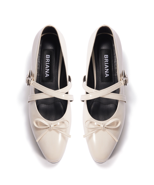 Ribbon Maryjane Shoes [Cream Patent]