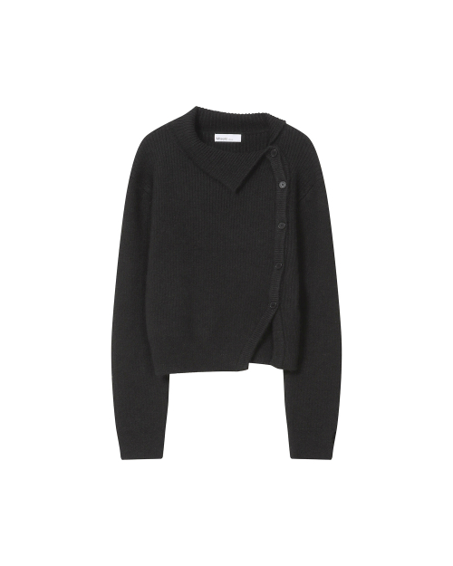 Side button knit BLACK