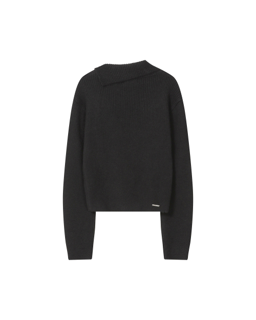 Side button knit BLACK