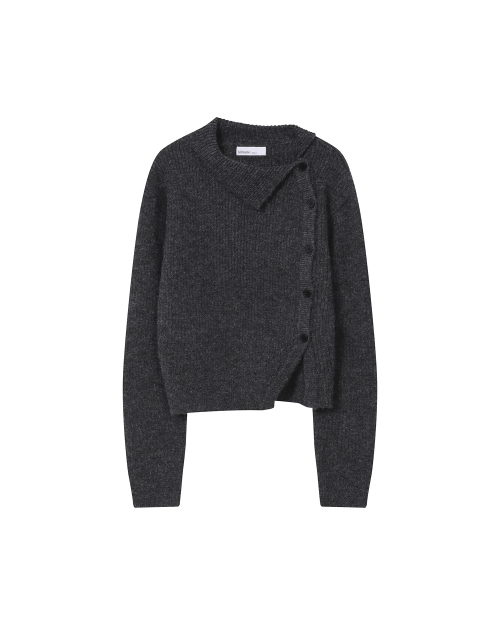 Side button knit CHARCOAL