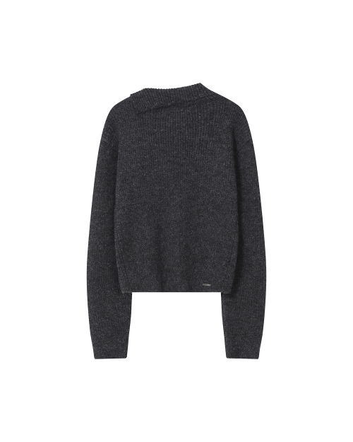 Side button knit CHARCOAL