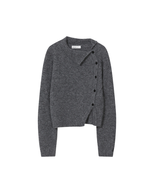 Side button knit GREY