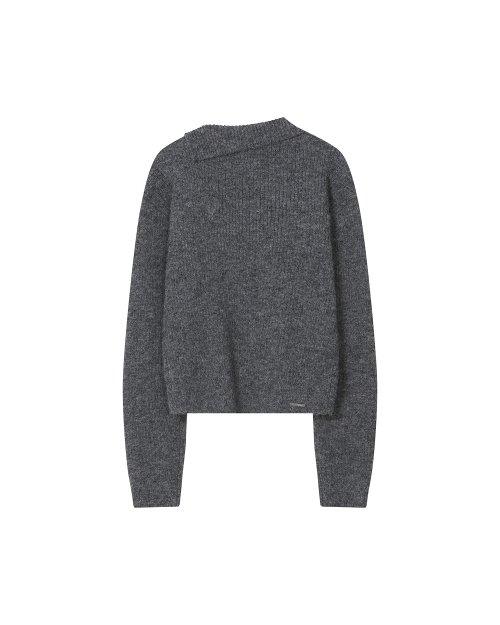 Side button knit GREY