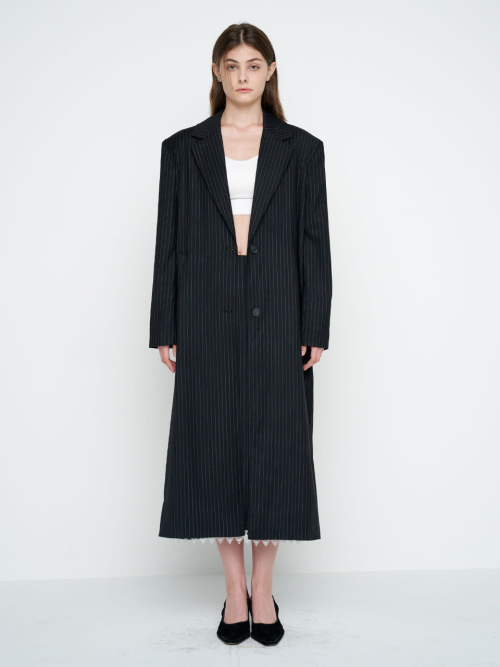 STRIPED MAXI SKIRT / BLACK