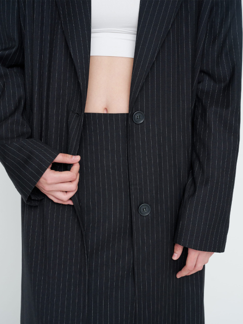 STRIPED MAXI SKIRT / BLACK
