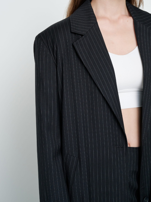 STRIPED MAXI SKIRT / BLACK