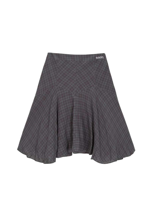 LONDON CHECK MIDI SKIRT / PURPLE
