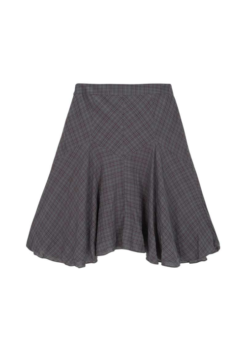LONDON CHECK MIDI SKIRT / PURPLE