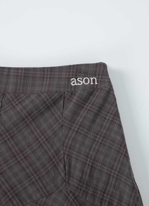 LONDON CHECK MIDI SKIRT / PURPLE