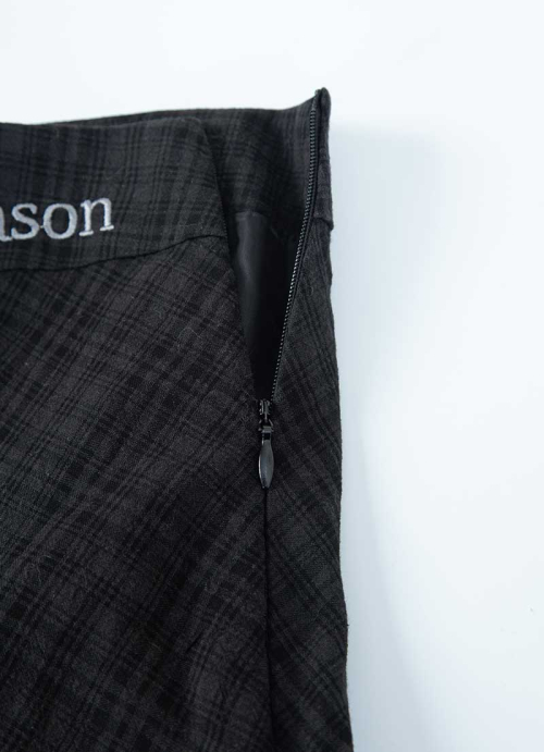 LONDON CHECK MIDI SKIRT / BLACK