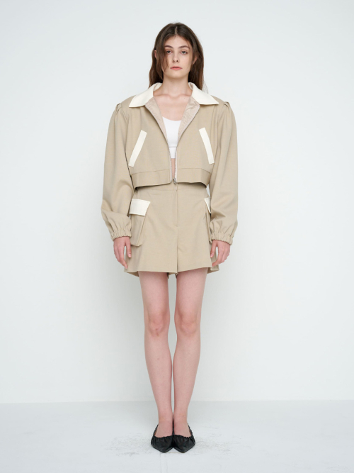 BUTTON WOOL SHORTS / BEGIE