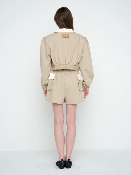 BUTTON WOOL SHORTS / BEGIE