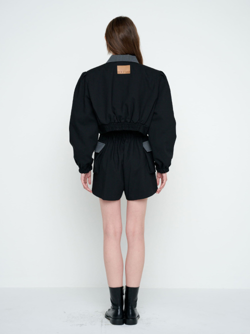 BULD POINTED WOOL JACKET / BLACK