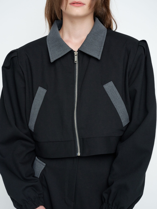 BULD POINTED WOOL JACKET / BLACK