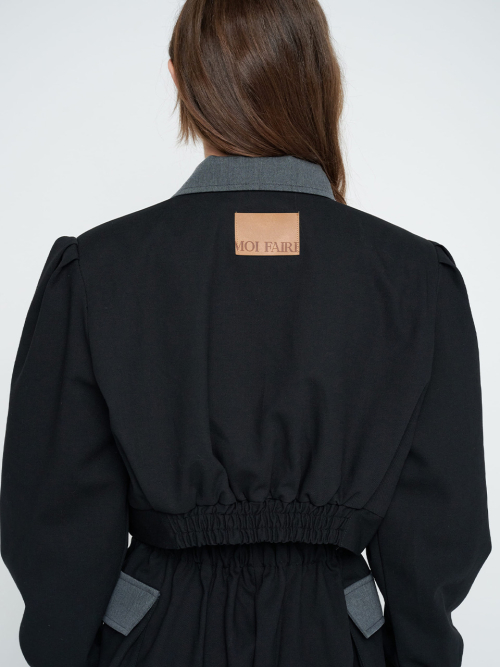 BULD POINTED WOOL JACKET / BLACK