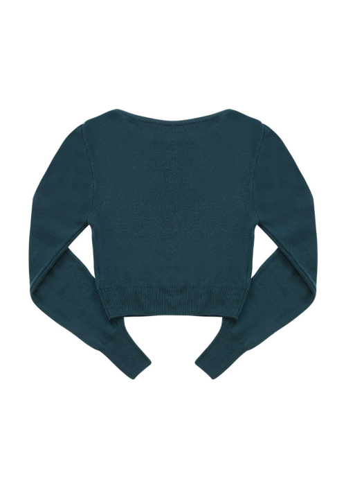 BOAT NECK KNIT / BLUE-GREEN