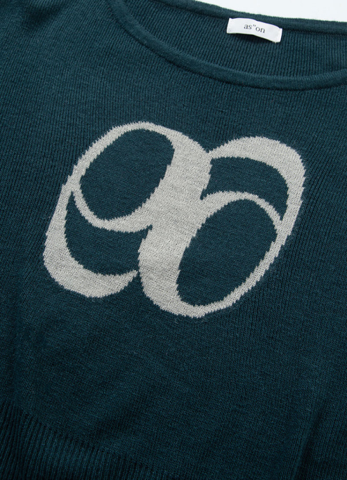 BOAT NECK KNIT / BLUE-GREEN
