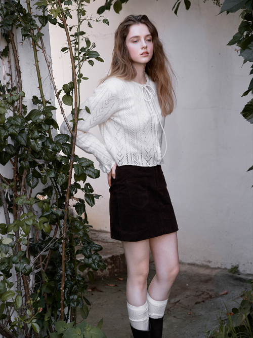 MEROY corduroy mid skirt_2colors