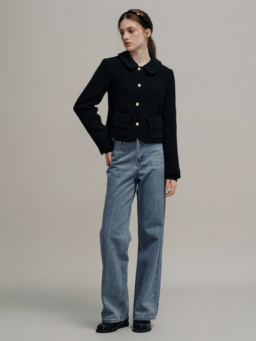 KINSLEY wide washing denim pants_BLUE