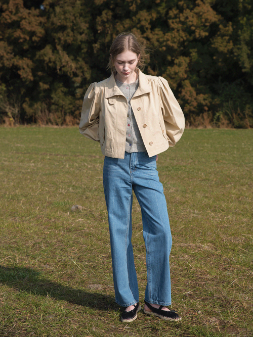 KINSLEY wide washing denim pants_BLUE