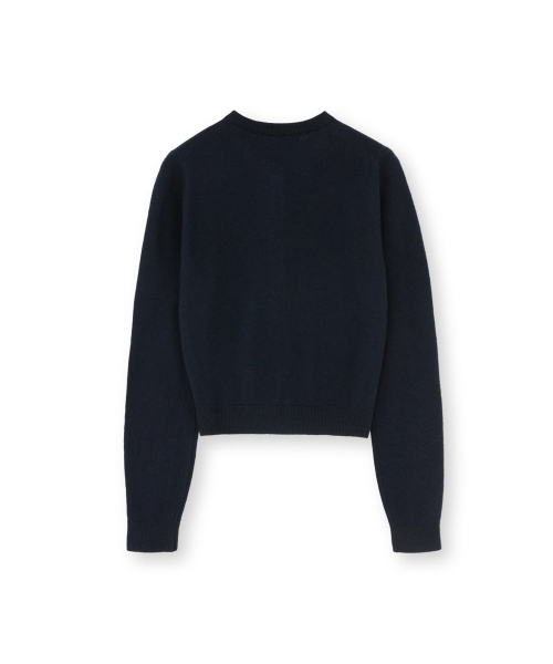 W Round Cardigan, Dark Navy